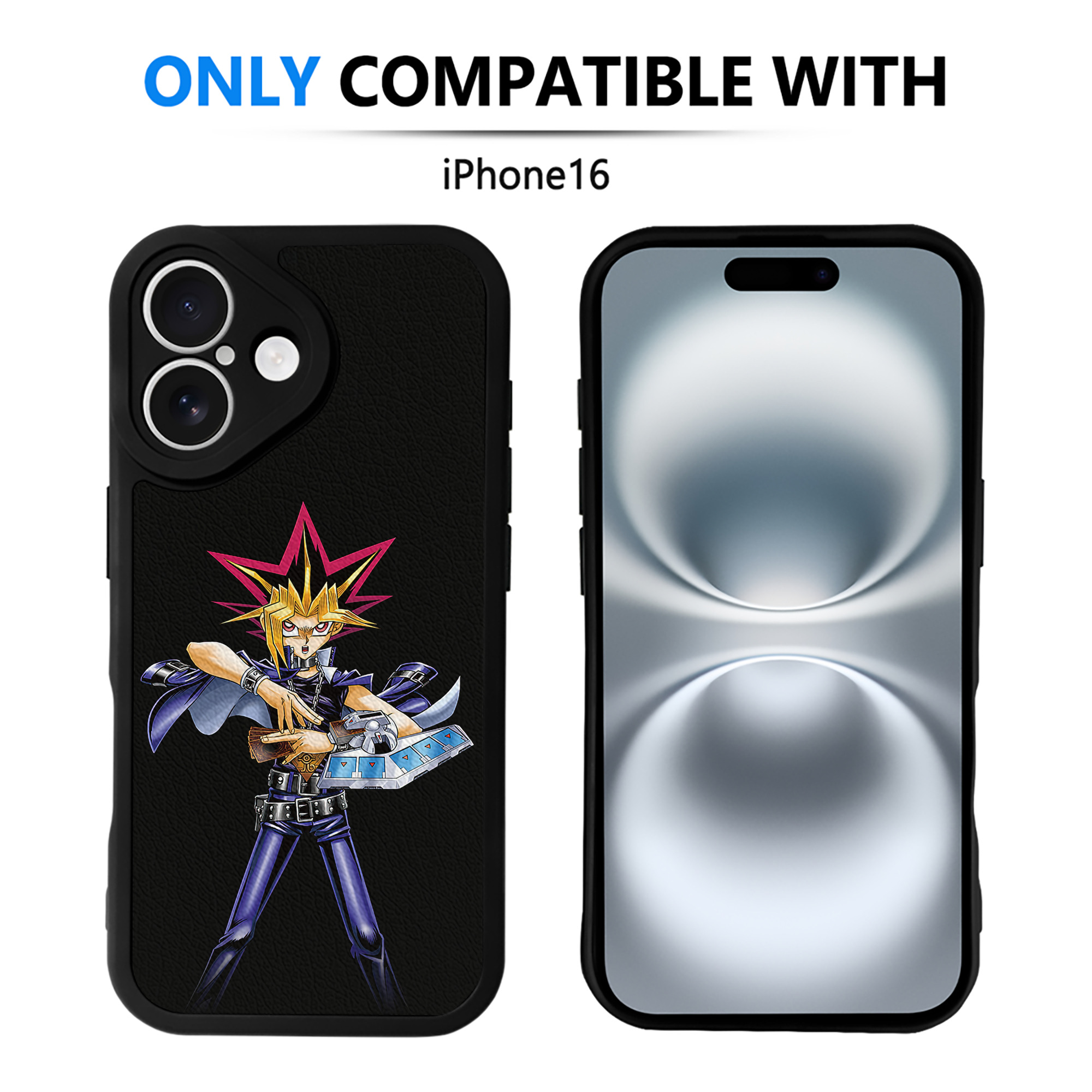 遊☆戯☆王 Yu-Gi-Oh! 【iPhone 16シリーズ対応】シリコンスマホケース（レザー調） 材質：シリコン